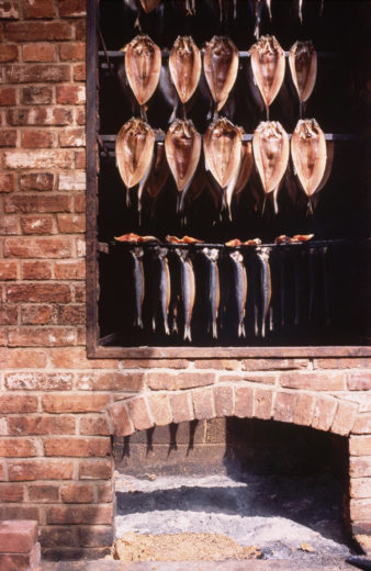 Kippers and bloaters in the smokehouse. Photo by Jacqui Hurst/Corbis